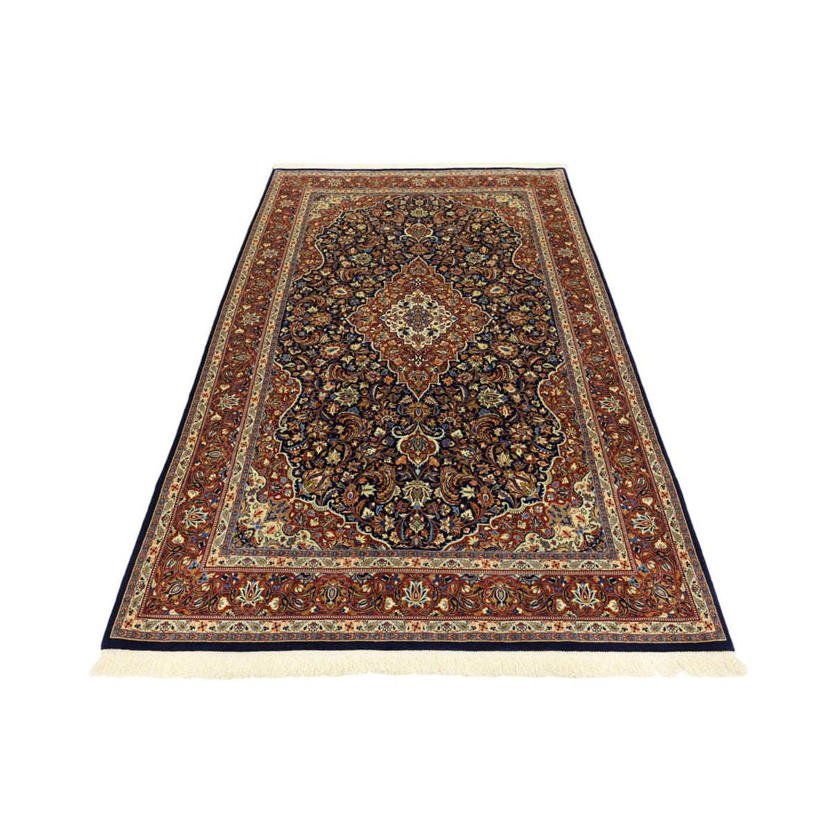 Tappeto Persero - Keshan - 203 x 132 cm - blu scuro