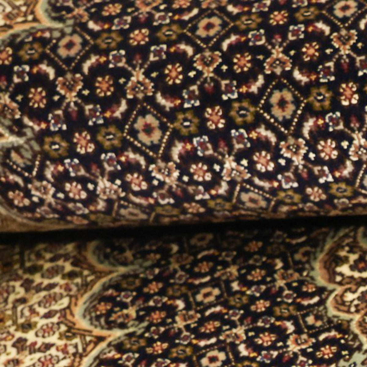 Tappeto Persero - Tabriz - Reale - Ordito di seta - 159 x 98 cm - beige scuro