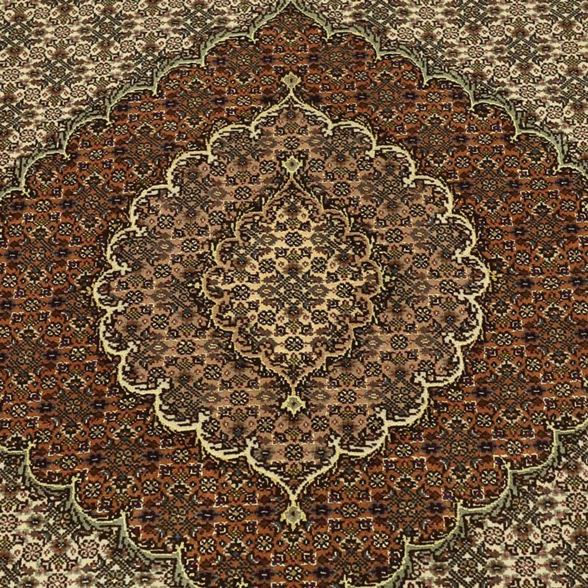 Tappeto Persero - Tabriz - Reale - Reale - 197 x 154 cm - beige scuro