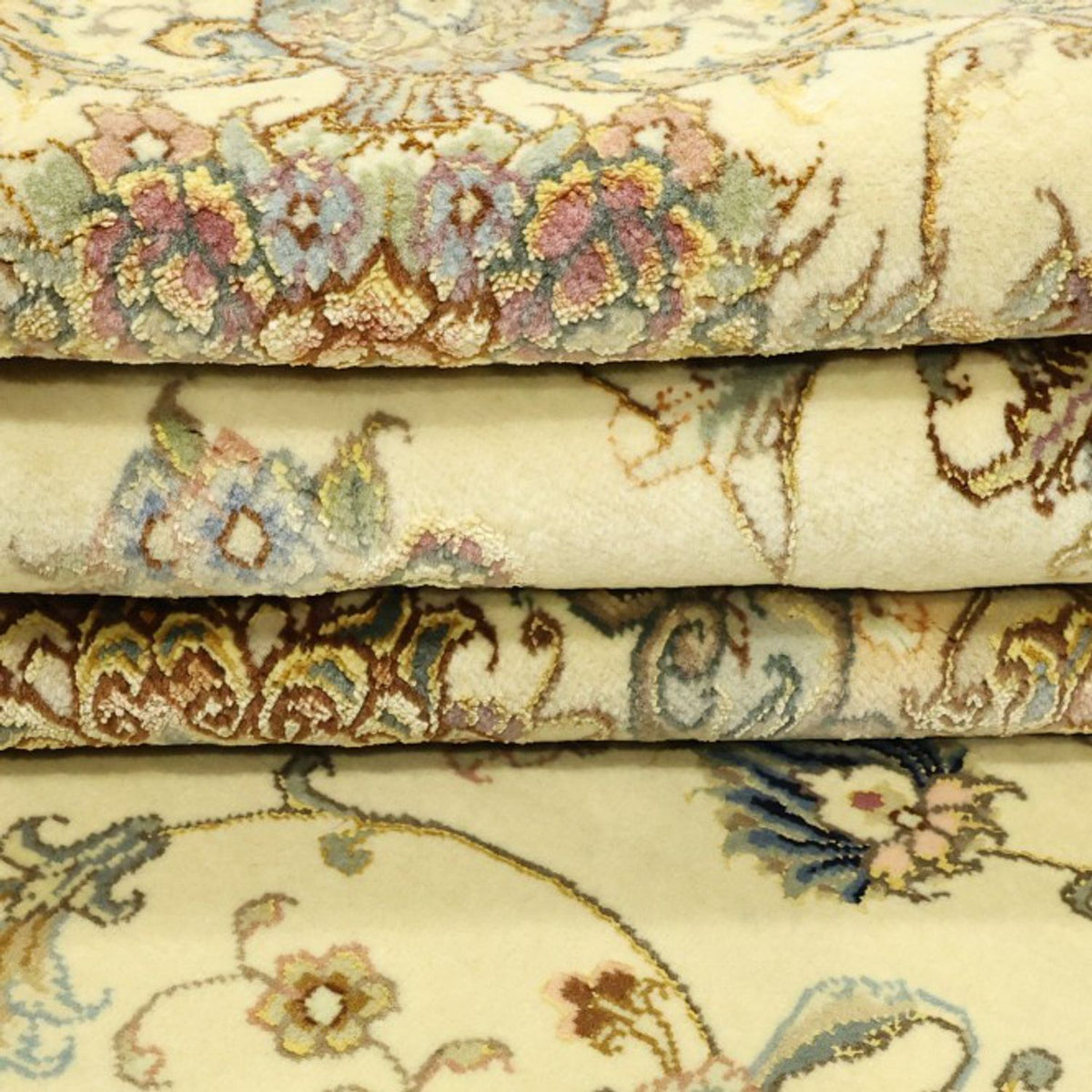 Tappeto Persero - Tabriz - Reale - Ordito di seta - 219 x 148 cm - beige