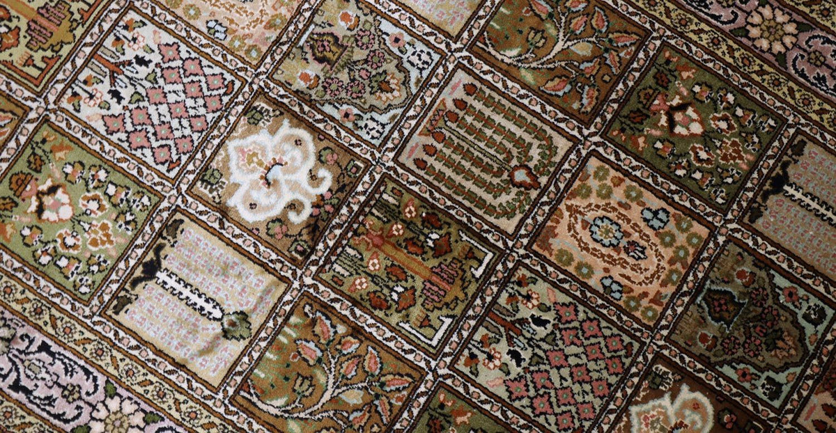 Tappeto di seta - Seta del Kashmir - 152 x 90 cm - marrone