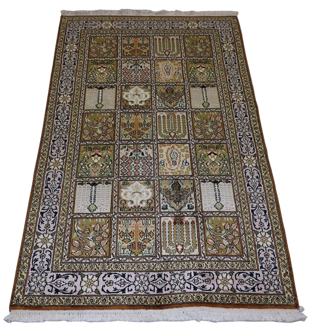 Tappeto di seta - Seta del Kashmir - 152 x 90 cm - marrone