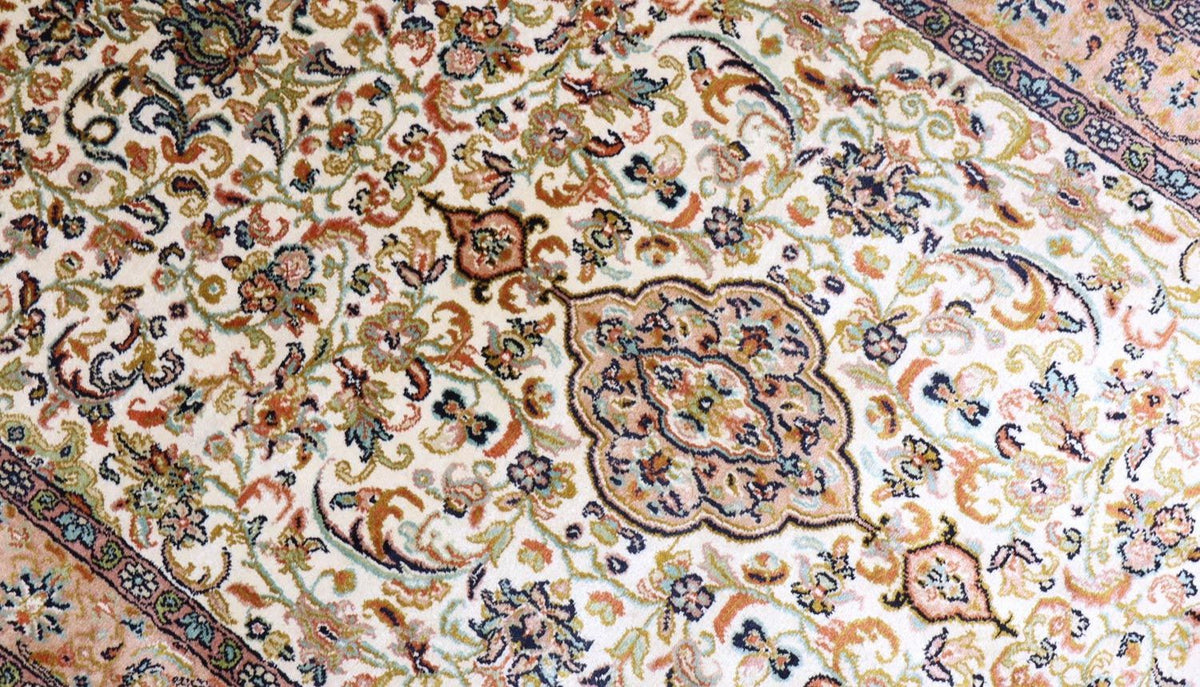 Tappeto di seta - Seta del Kashmir - 155 x 99 cm - beige