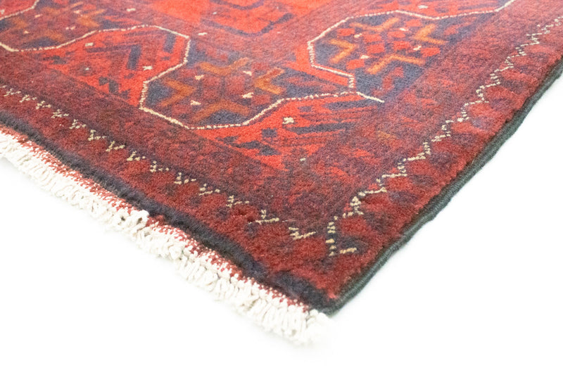 Tappeto corsia Tappeto afgano - Kunduz - 287 x 83 cm - rosso scuro