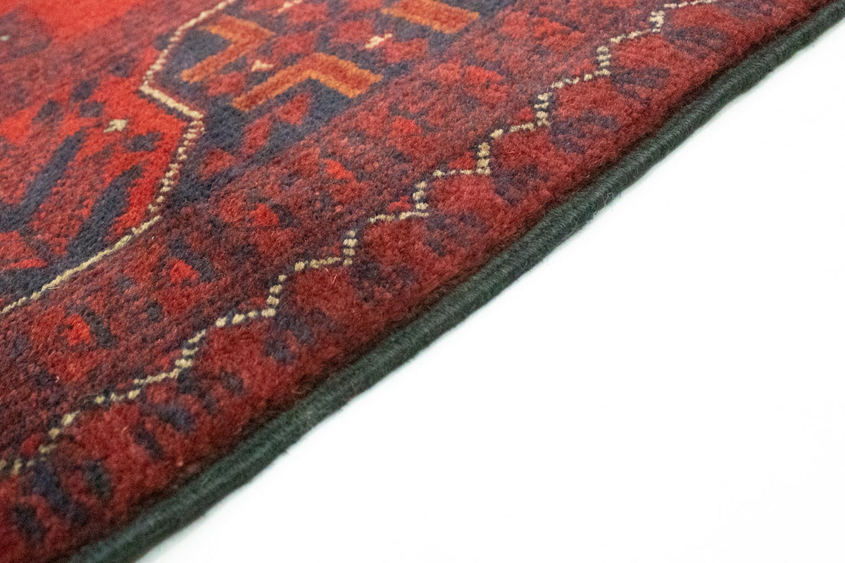Tappeto corsia Tappeto afgano - Kunduz - 287 x 83 cm - rosso scuro