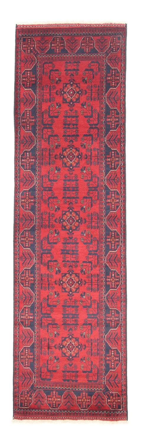 Tappeto corsia Tappeto afgano - Kunduz - 297 x 79 cm - rosso