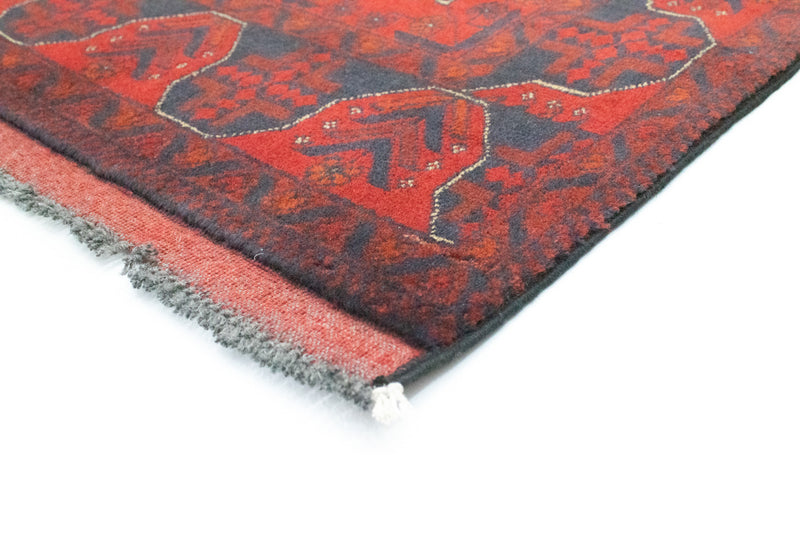 Tappeto corsia Tappeto afgano - Kunduz - 297 x 79 cm - rosso