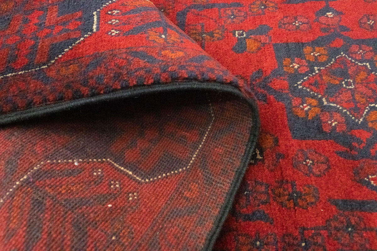 Tappeto corsia Tappeto afgano - Kunduz - 297 x 79 cm - rosso