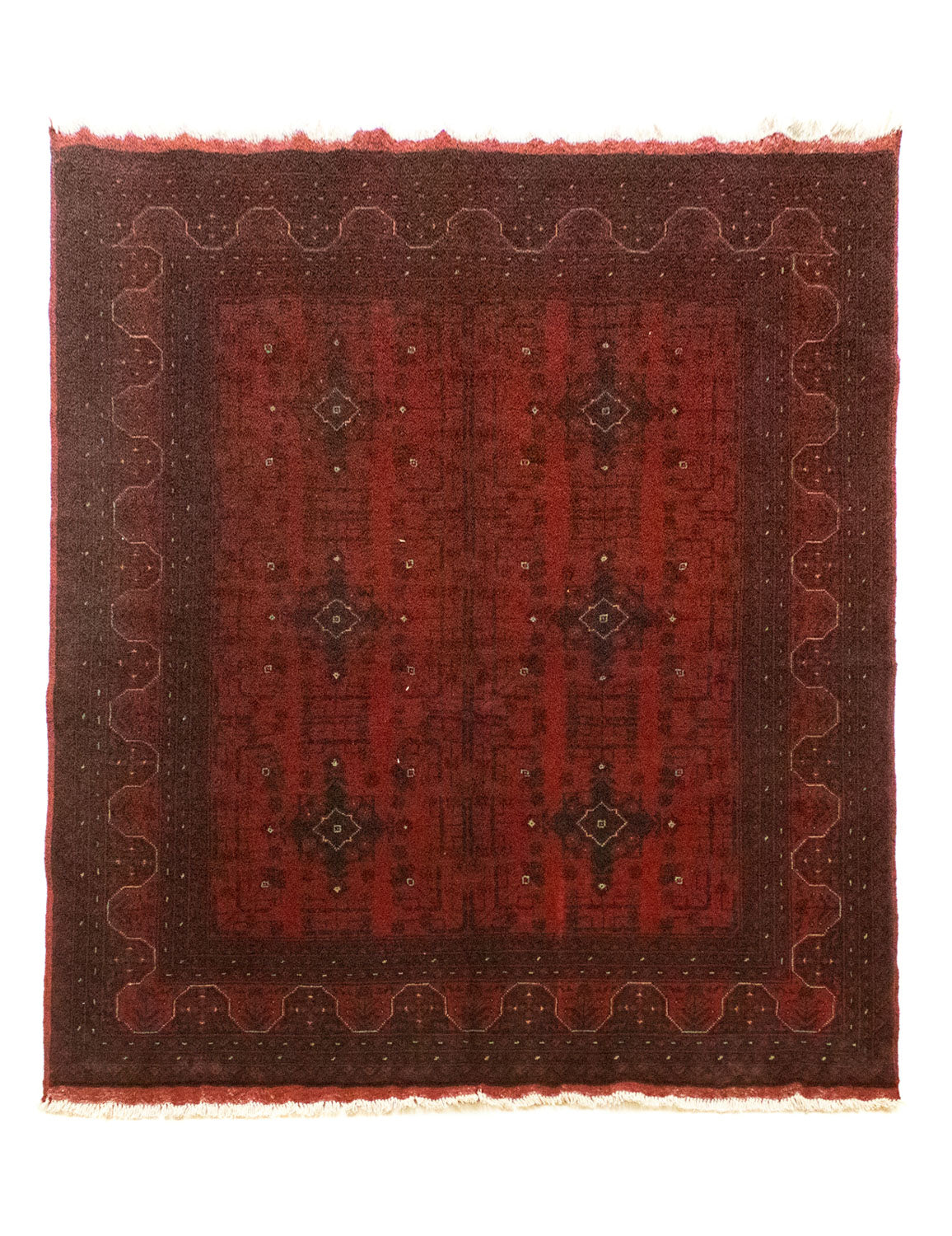 Tappeto afgano - Kunduz - 199 x 152 cm - rosso