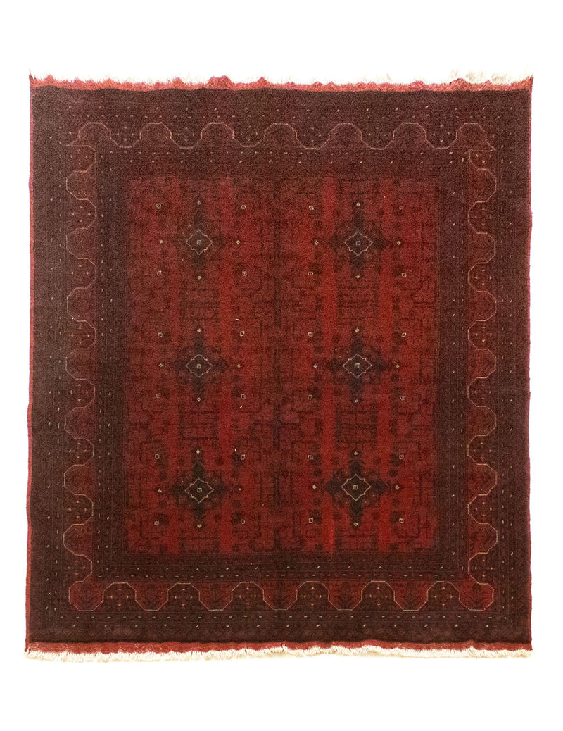 Tappeto afgano - Kunduz - 199 x 152 cm - rosso