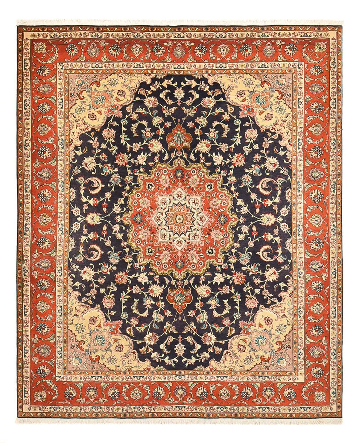 Tappeto Persero - Tabriz - Reale - 255 x 205 cm - blu scuro