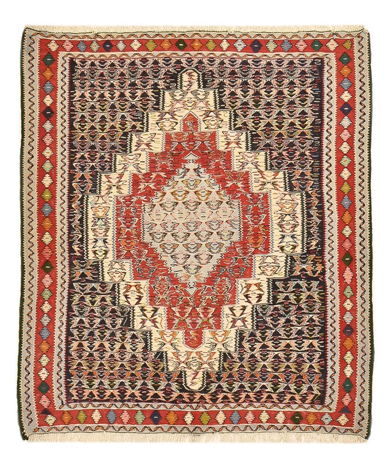Tappeto Kelim - Orientale quadrato  - 147 x 130 cm - rosso