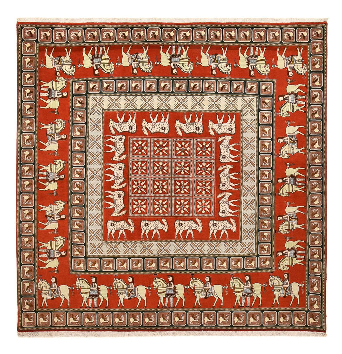Tappeto Persero - Tabriz - Reale quadrato  - 255 x 245 cm - multicolore