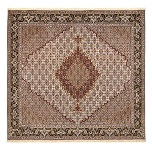 Tappeto Persero - Tabriz - Reale quadrato  - 202 x 196 cm - marrone chiaro