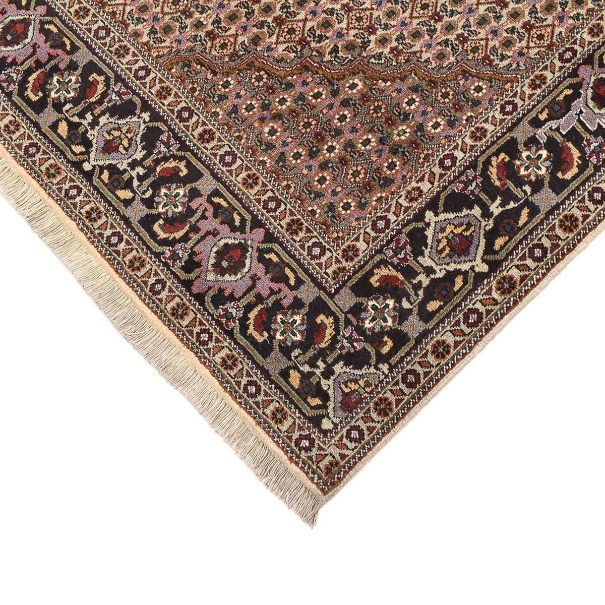 Tappeto Persero - Tabriz - Reale quadrato - 204 x 204 cm - marrone