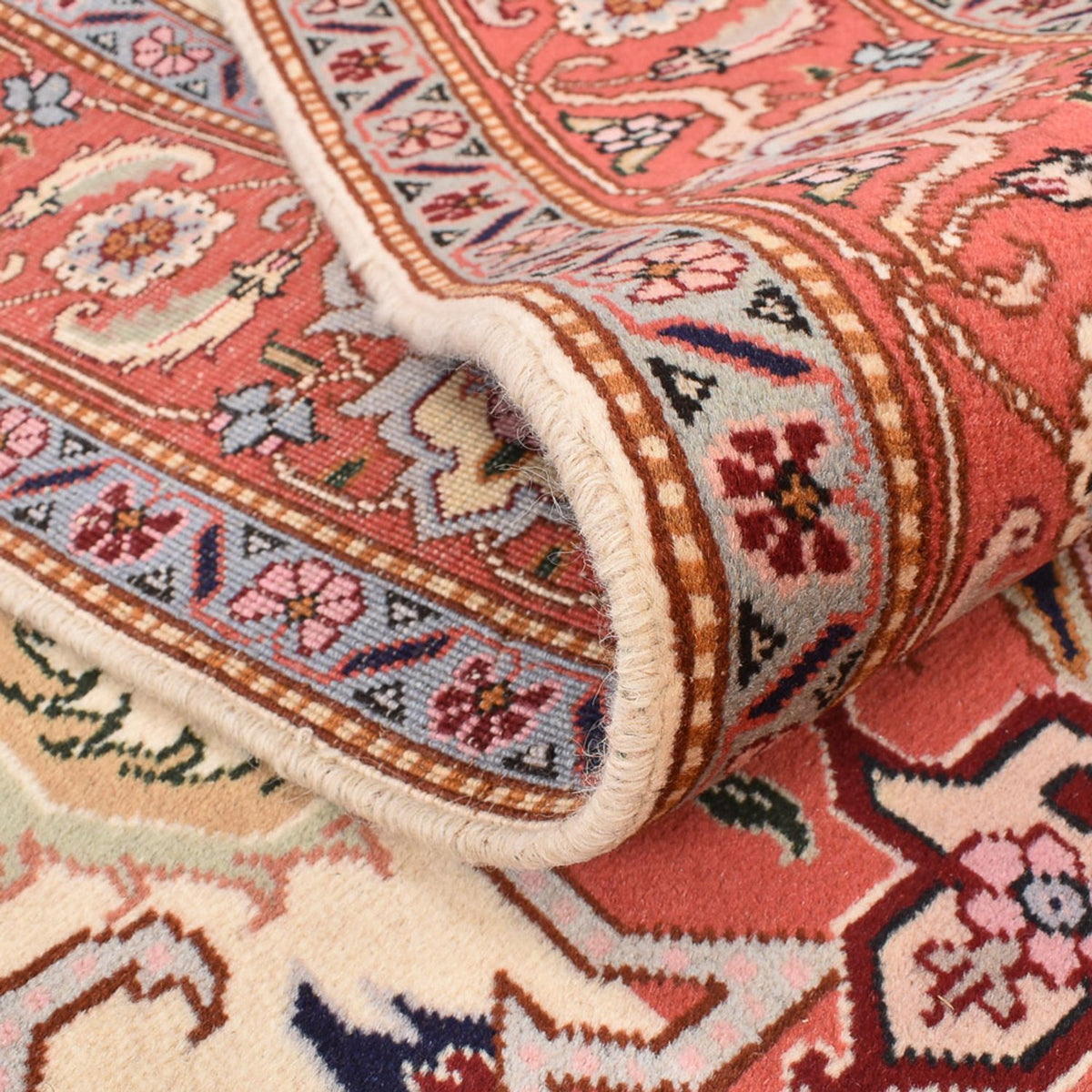 Tappeto Persero - Tabriz - Reale quadrato - 216 x 195 cm - crema