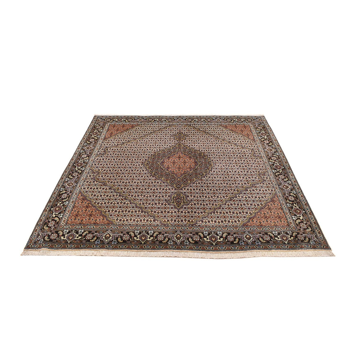 Tappeto Persero - Tabriz - Reale quadrato - 202 x 200 cm - sabbia