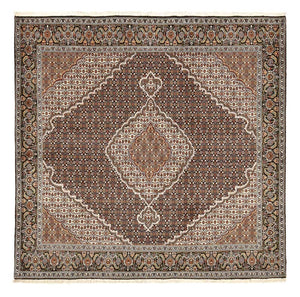 Tappeto Persero - Tabriz - Reale quadrato  - 207 x 205 cm - marrone