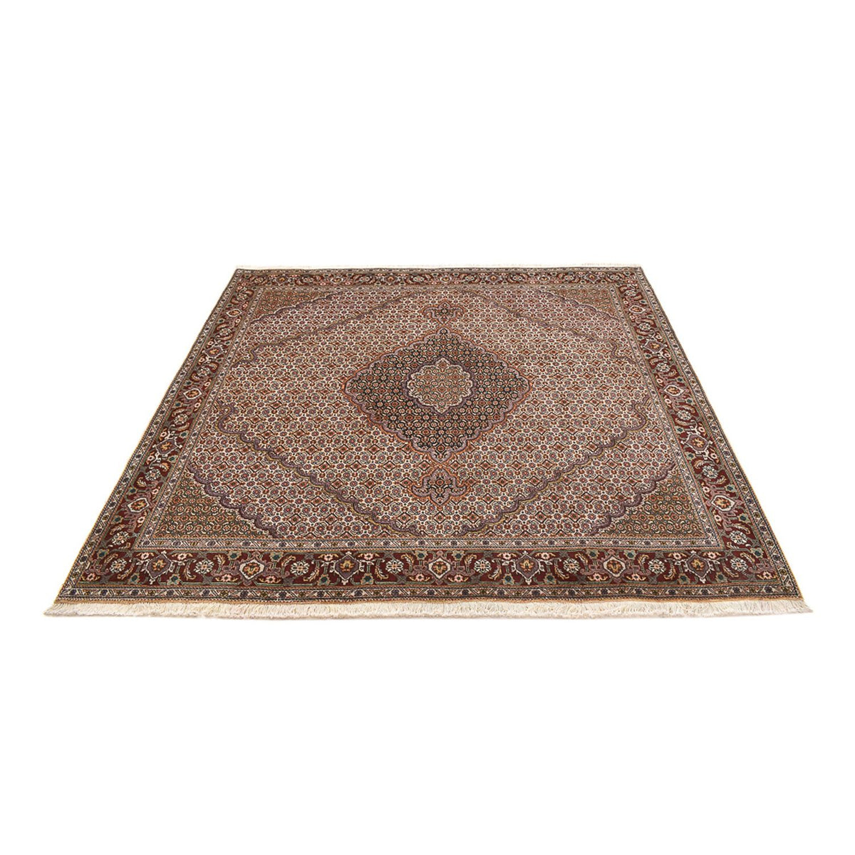 Tappeto Persero - Tabriz - Reale quadrato  - 204 x 198 cm - marrone