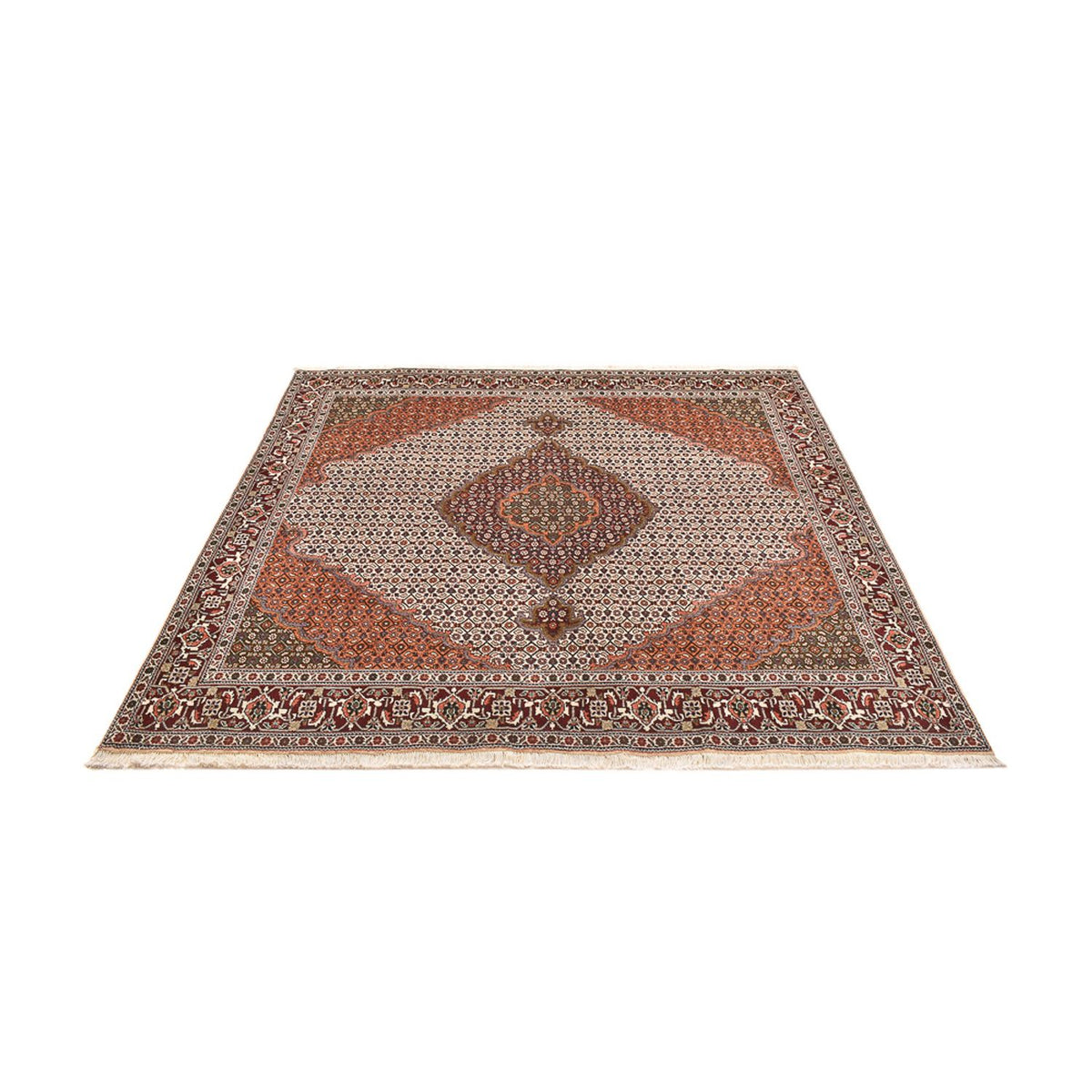 Tappeto Persero - Tabriz - Reale quadrato - 203 x 200 cm - marrone chiaro