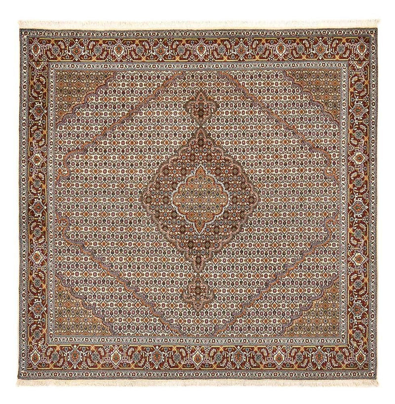 Tappeto Persero - Tabriz - Reale quadrato  - 208 x 198 cm - marrone chiaro