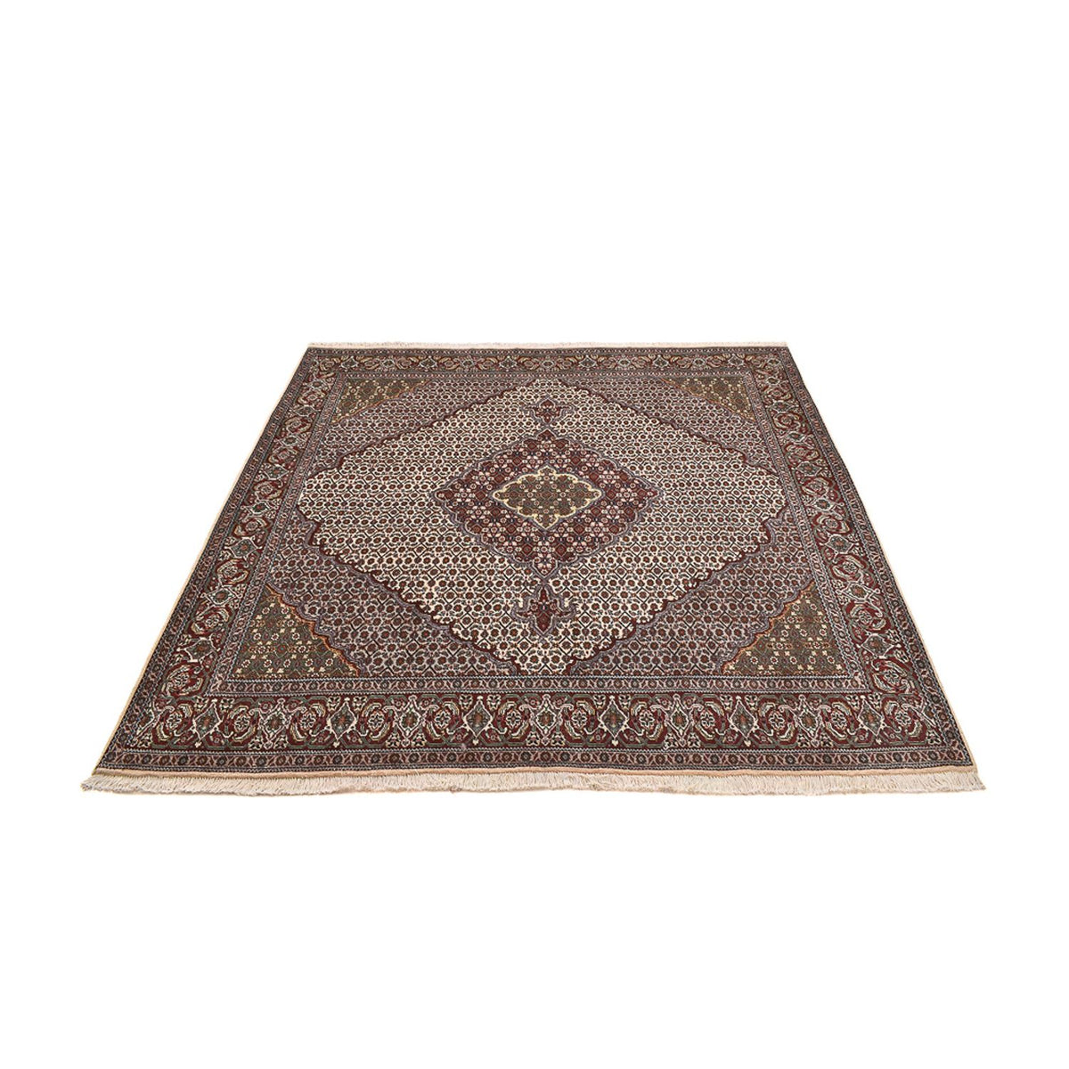 Tappeto Persero - Tabriz - Reale quadrato  - 205 x 202 cm - marrone