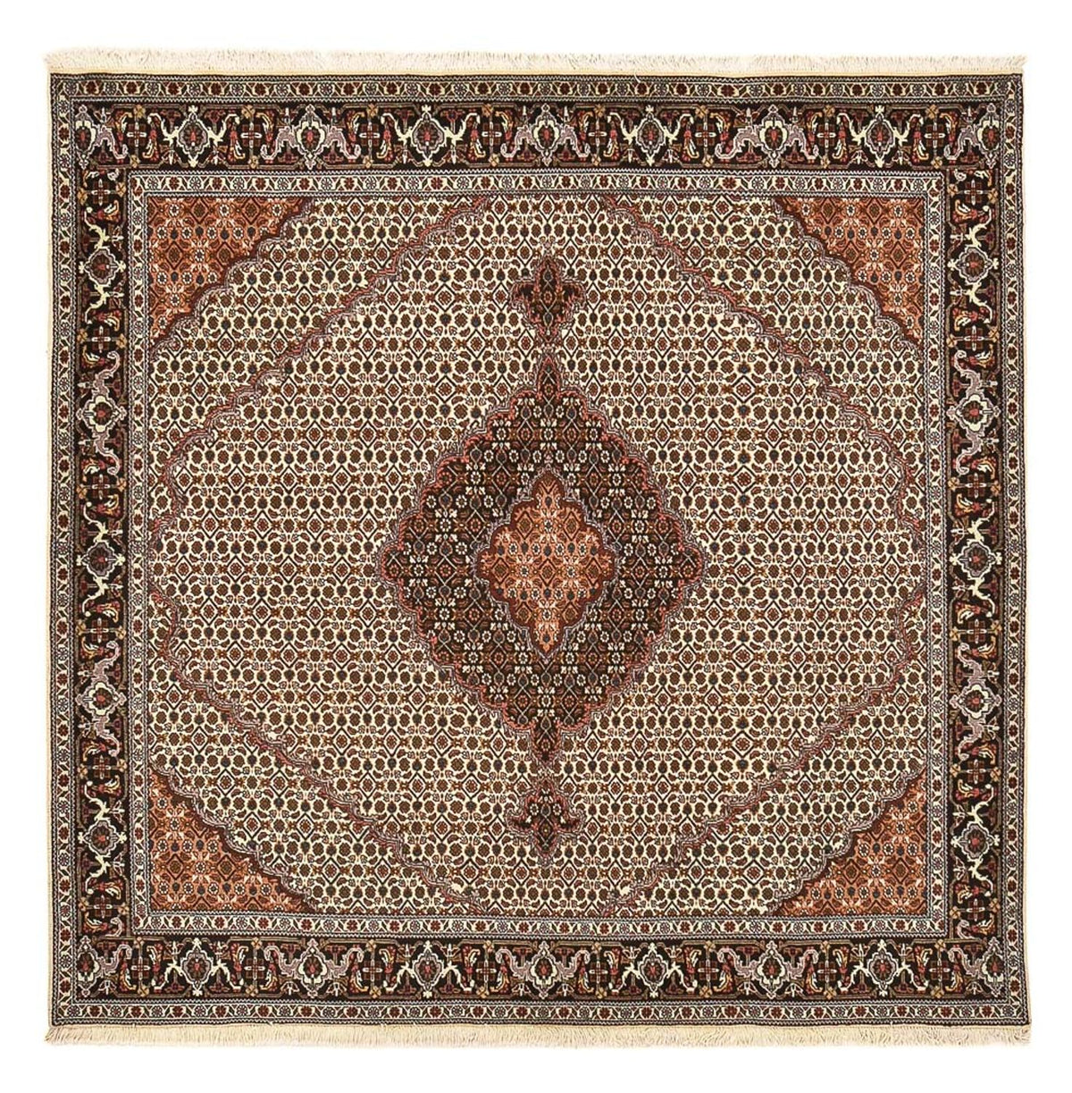 Tappeto Persero - Tabriz - Reale quadrato - 208 x 200 cm - sabbia