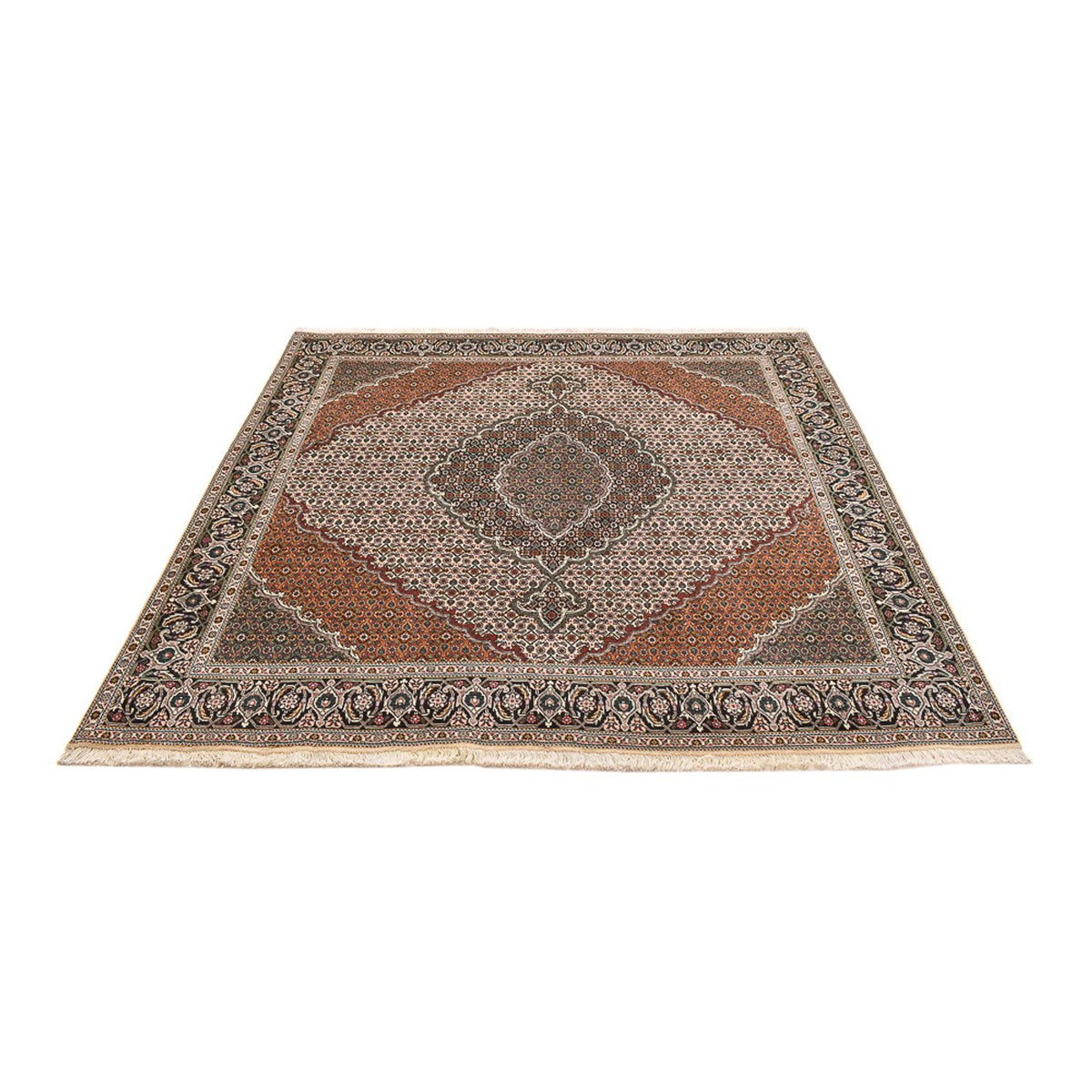 Tappeto Persero - Tabriz - Reale quadrato  - 206 x 202 cm - marrone chiaro