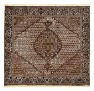 Tappeto Persero - Tabriz - Reale quadrato  - 203 x 200 cm - marrone