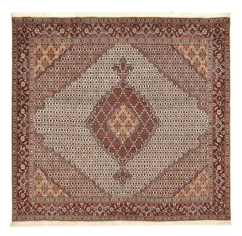 Tappeto Persero - Tabriz - Reale quadrato  - 204 x 198 cm - marrone chiaro