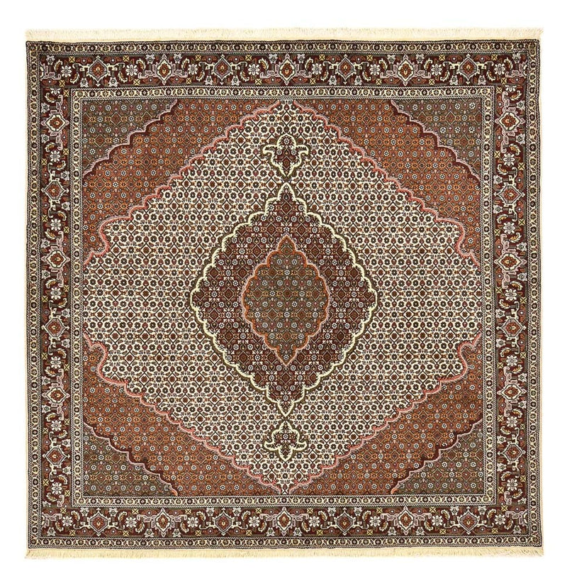 Tappeto Persero - Tabriz - Reale quadrato  - 205 x 201 cm - marrone chiaro