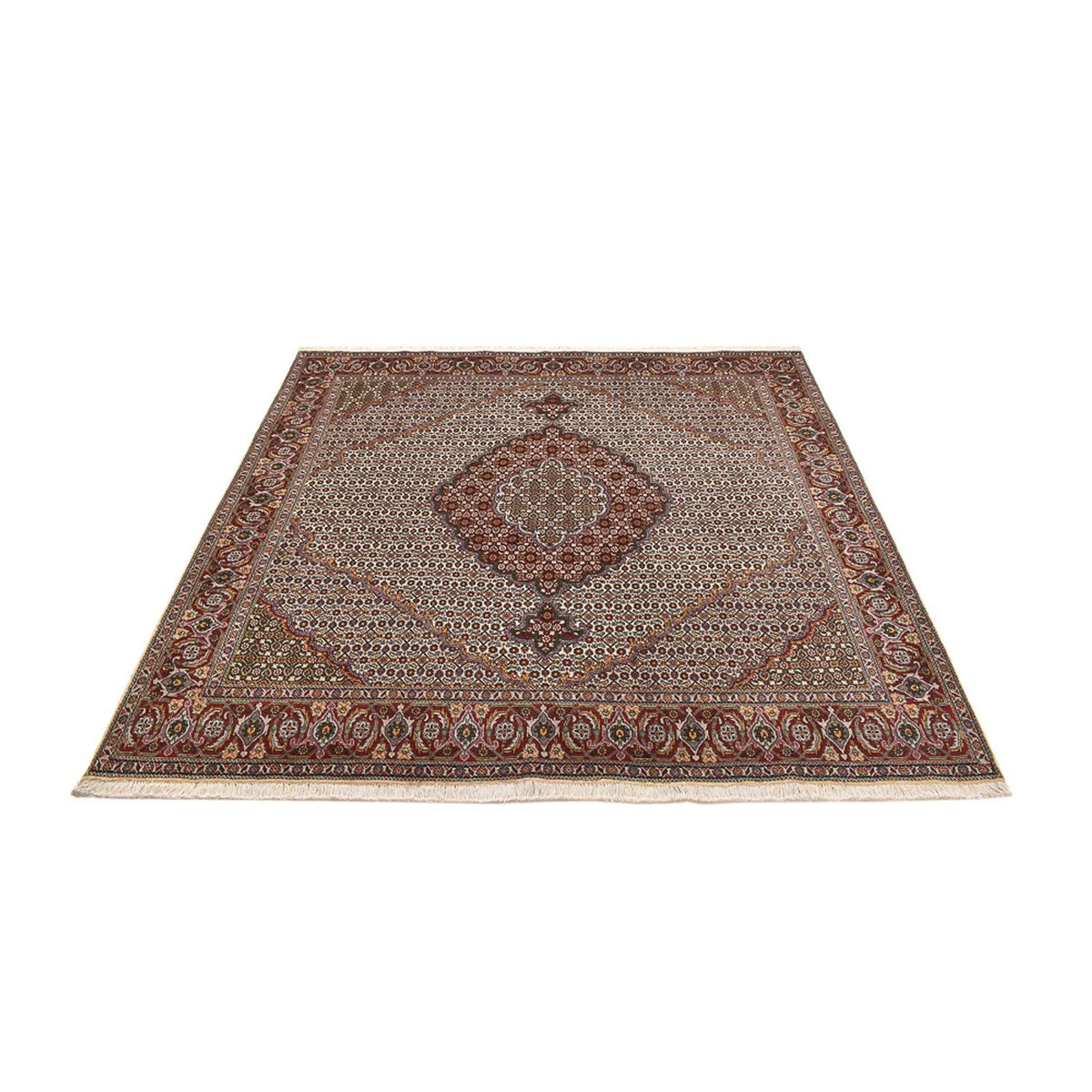 Tappeto Persero - Tabriz - Reale quadrato  - 205 x 204 cm - marrone chiaro