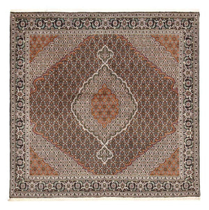 Tappeto Persero - Tabriz - Reale quadrato  - 203 x 203 cm - marrone