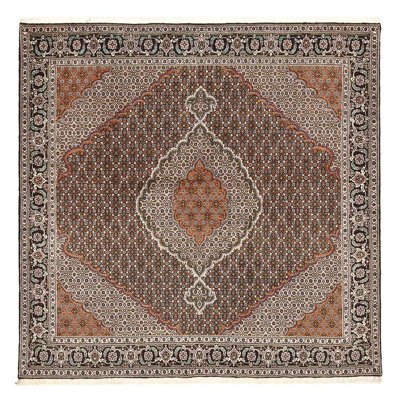 Tappeto Persero - Tabriz - Reale quadrato  - 203 x 203 cm - marrone