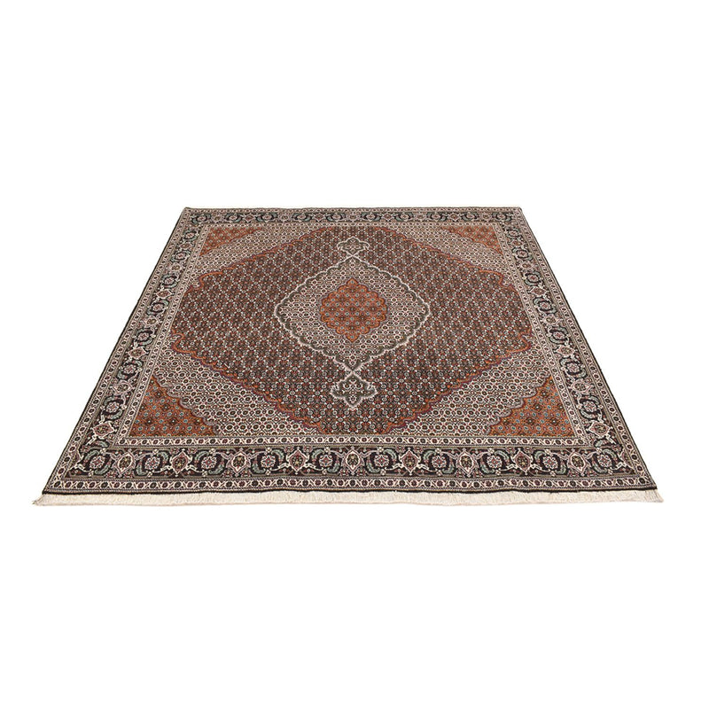 Tappeto Persero - Tabriz - Reale quadrato  - 203 x 203 cm - marrone