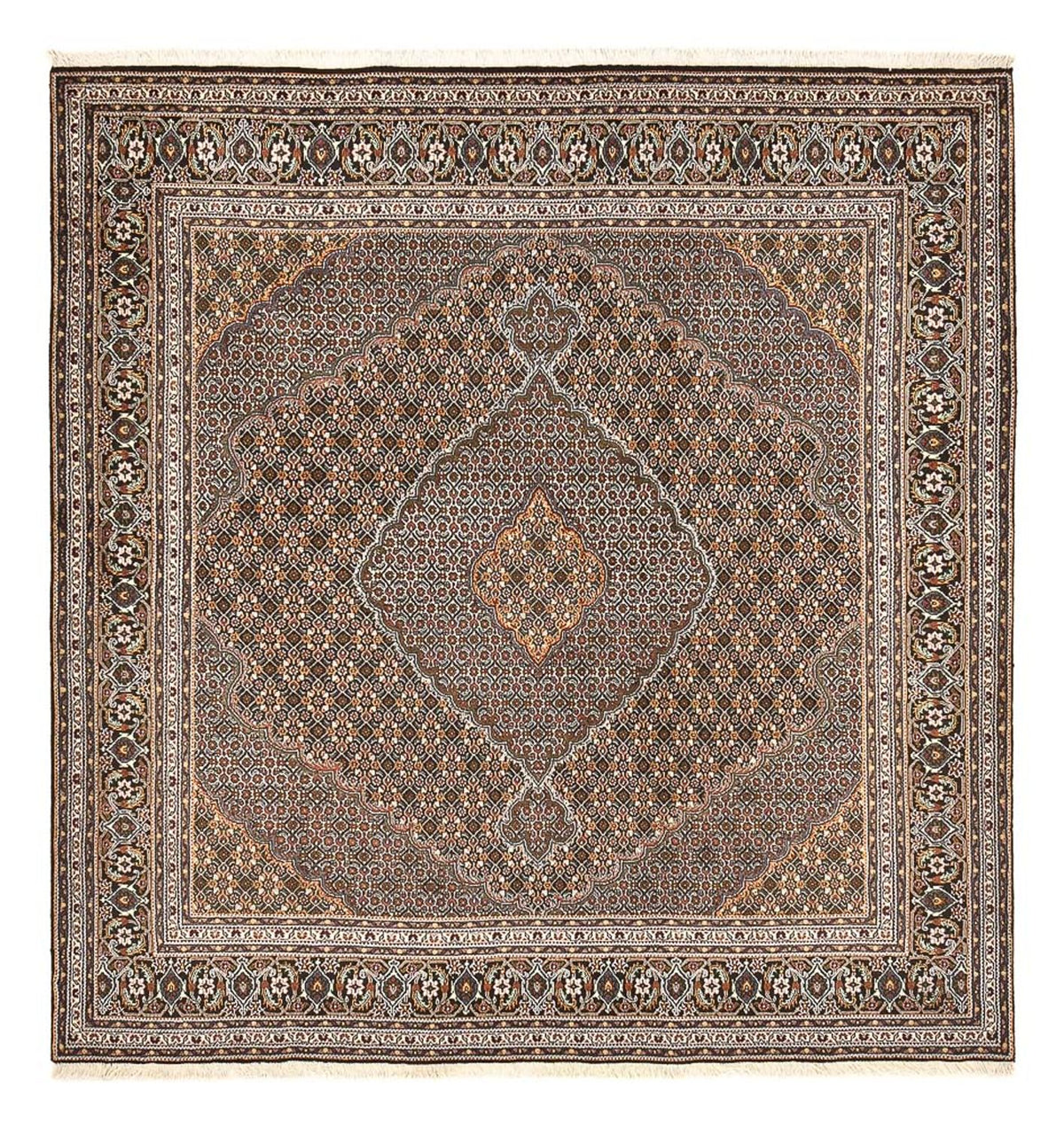 Tappeto Persero - Tabriz - Reale quadrato  - 212 x 198 cm - marrone