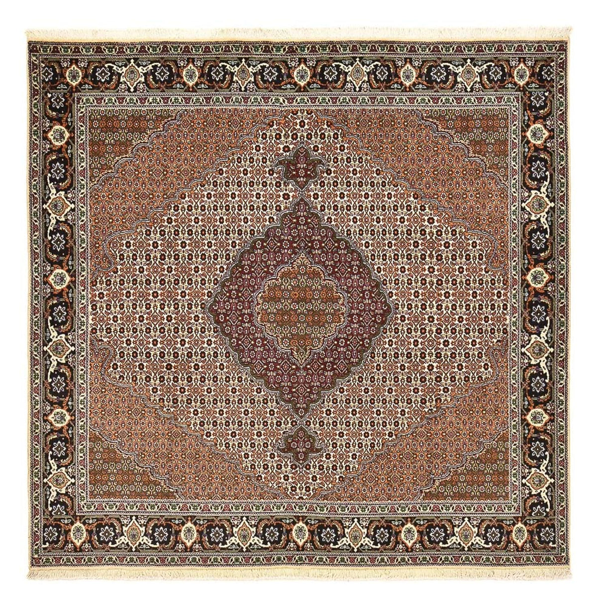 Tappeto Persero - Tabriz - Reale quadrato  - 204 x 200 cm - marrone chiaro