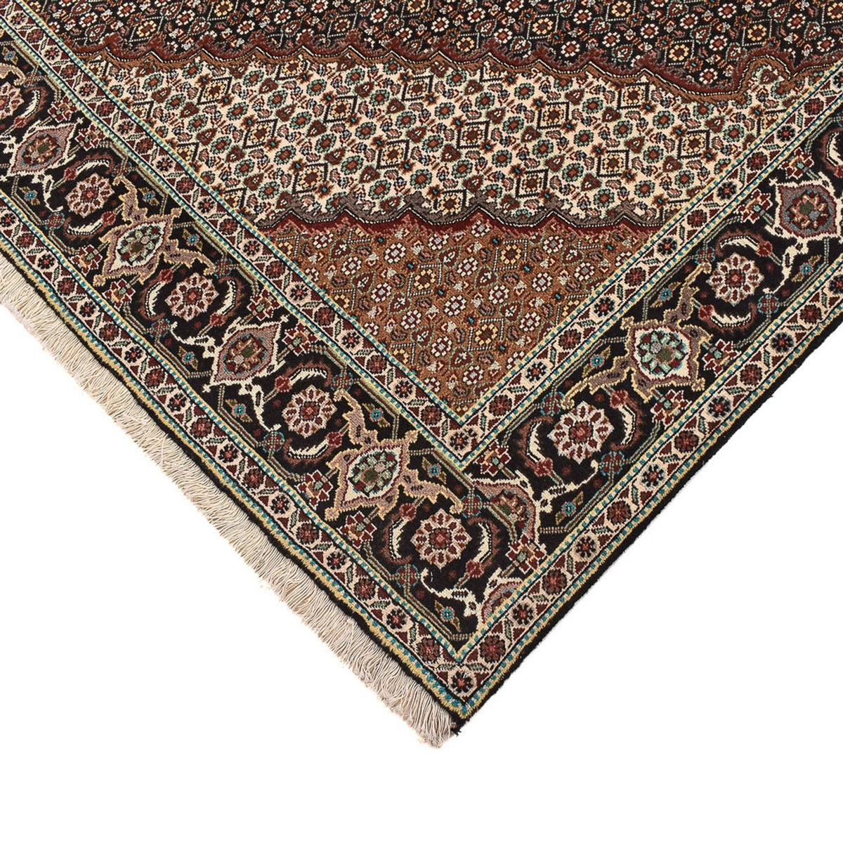 Tappeto Persero - Tabriz - Reale quadrato - 204 x 200 cm - marrone