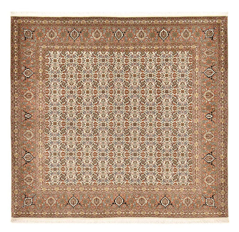 Tappeto Persero - Tabriz - Reale quadrato  - 201 x 197 cm - beige scuro