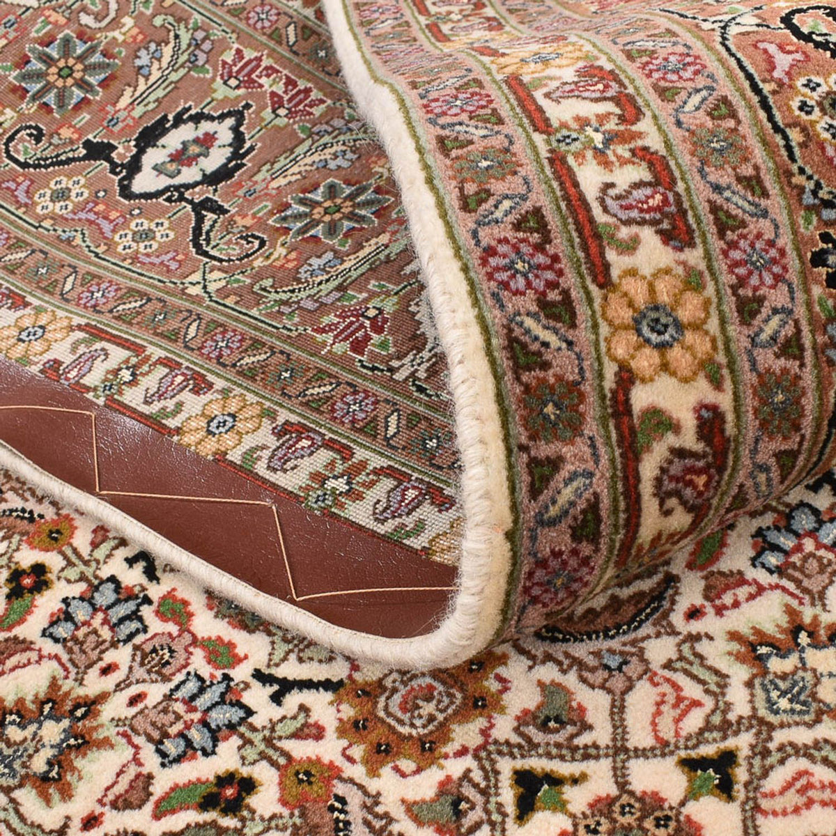 Tappeto Persero - Tabriz - Reale quadrato  - 201 x 197 cm - beige scuro