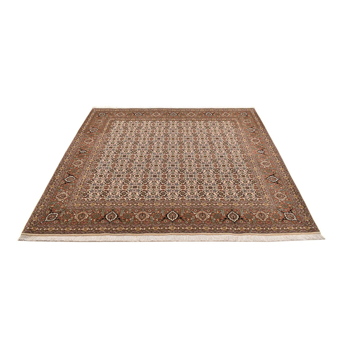 Tappeto Persero - Tabriz - Reale quadrato  - 201 x 197 cm - beige scuro