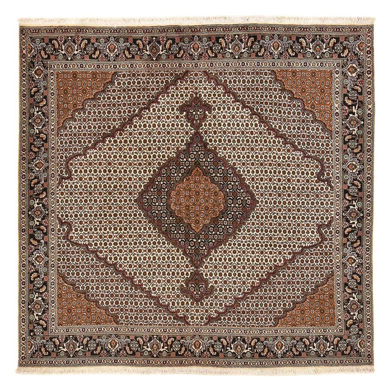 Tappeto Persero - Tabriz - Reale quadrato  - 200 x 197 cm - marrone chiaro