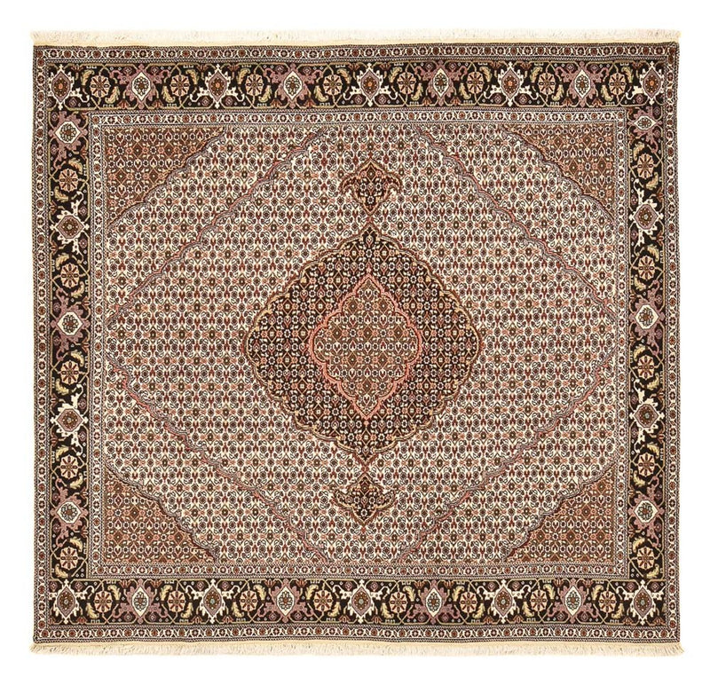 Tappeto Persero - Tabriz - Reale quadrato  - 198 x 194 cm - marrone chiaro