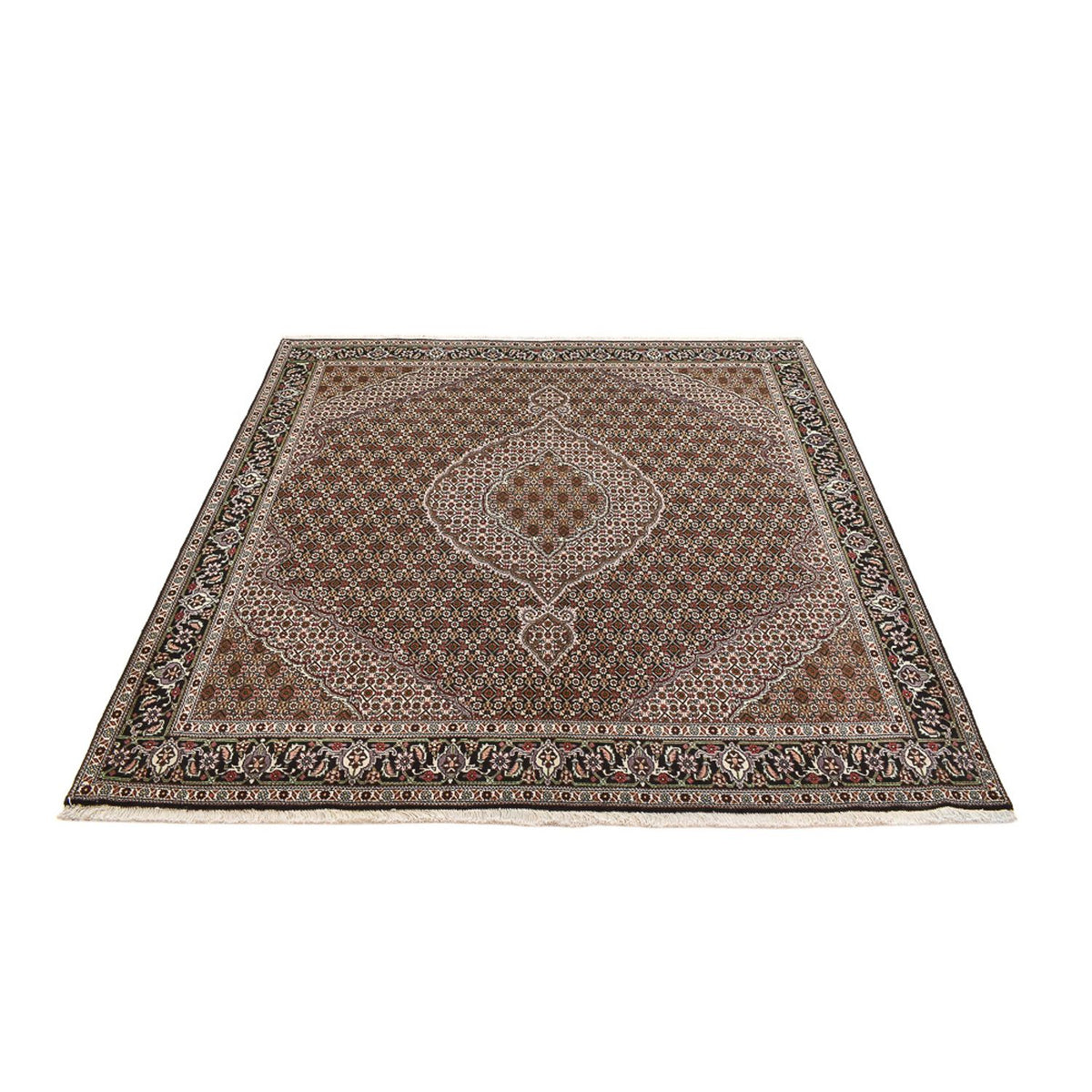 Tappeto Persero - Tabriz - Reale quadrato  - 204 x 193 cm - marrone
