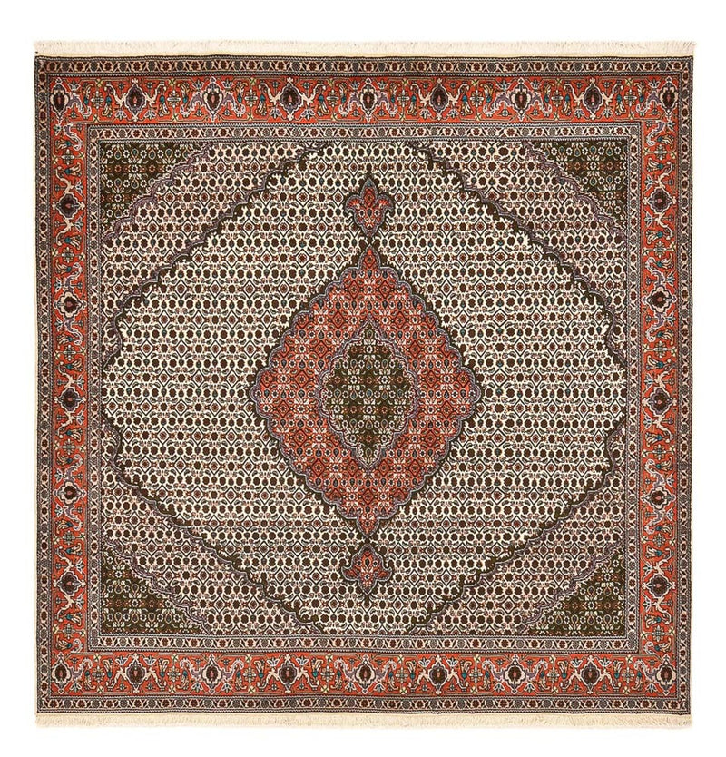 Tappeto Persero - Tabriz - Reale quadrato  - 212 x 201 cm - marrone chiaro