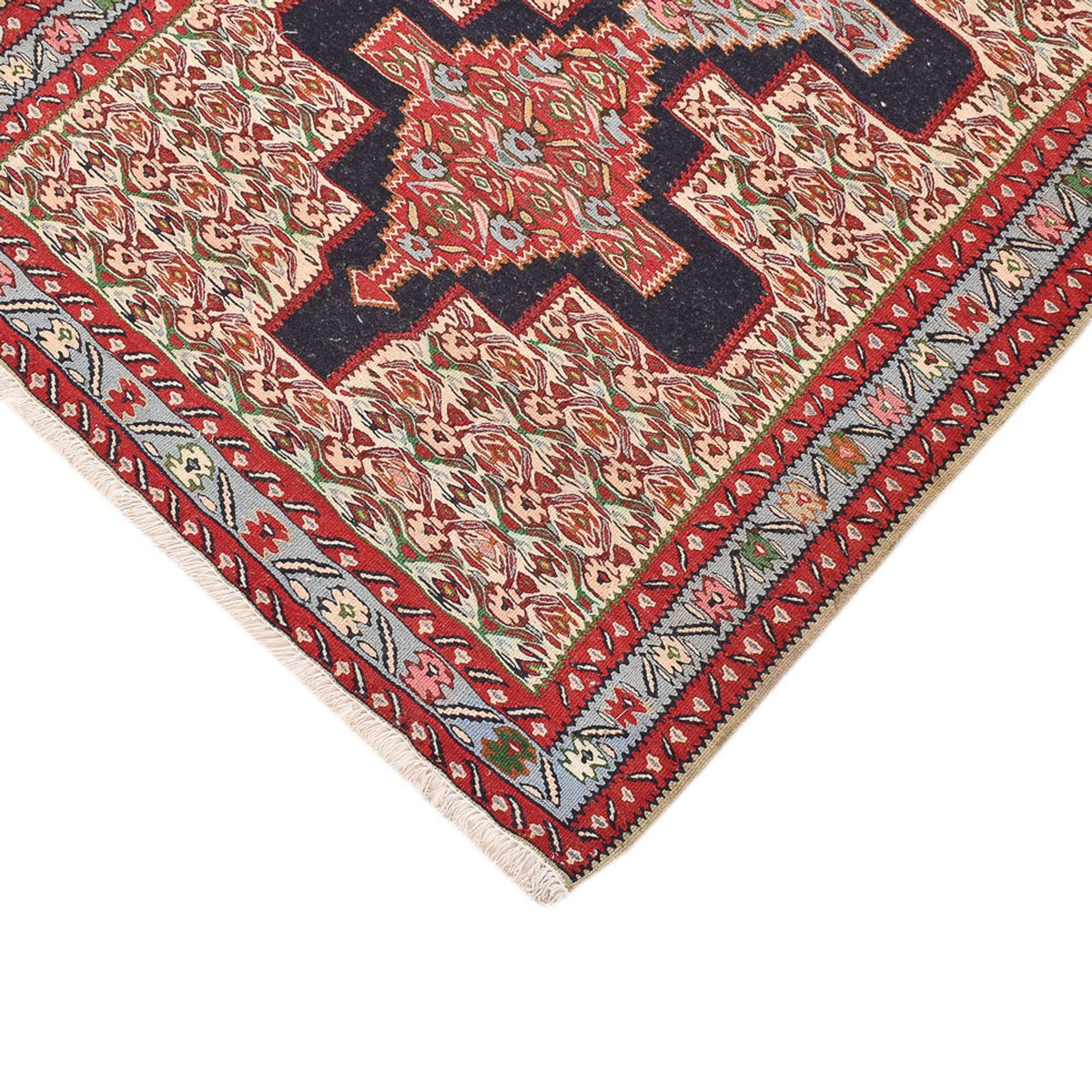 Tappeto corsia Tappeto Kelim - Orientale - 395 x 87 cm - blu scuro