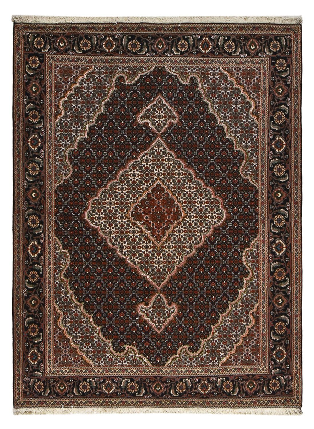 Tappeto Persero - Tabriz - Reale - 202 x 153 cm - marrone scuro