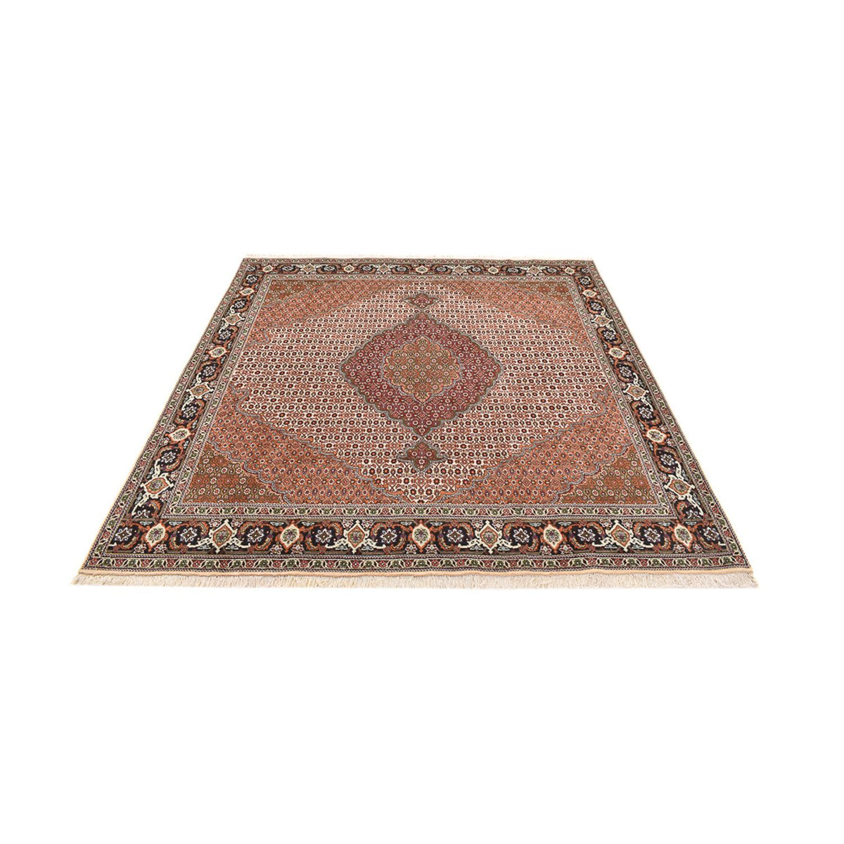 Tappeto Persero - Tabriz - Reale quadrato  - 209 x 198 cm - marrone