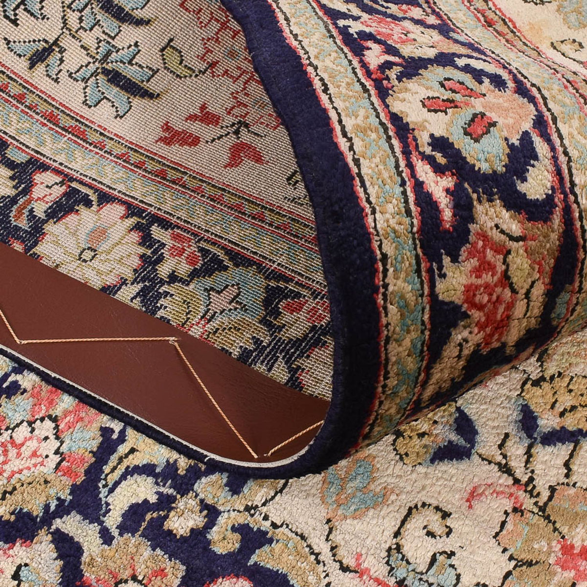 Tappeto corsia Tappeto di seta - Ghom seta - Premio - 222 x 69 cm - crema