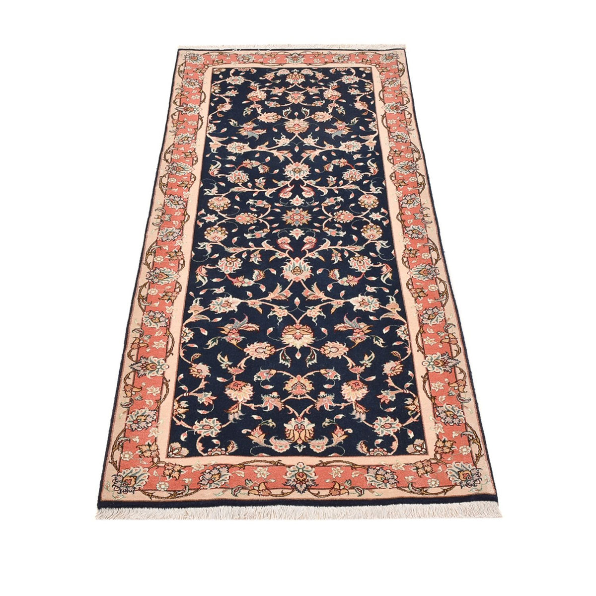 Tappeto corsia Tappeto Persero - Tabriz - Reale - 191 x 78 cm - blu scuro
